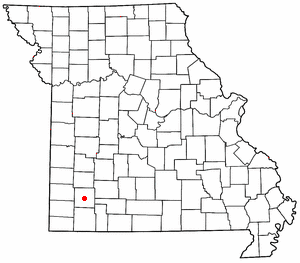 Location of Hoberg, Missouri