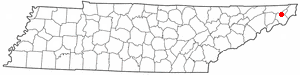 Location of Hunter, Tennessee