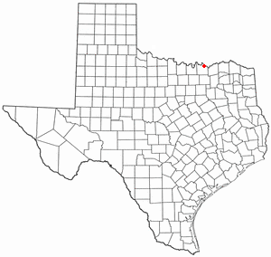 Location of Denison, Texas
