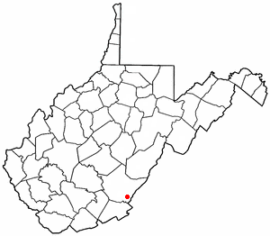 Location of White Sulphur Springs, West Virginia