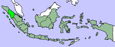 Map of North Sumatra province within Indonesia