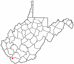 Location of Iaeger, West Virginia