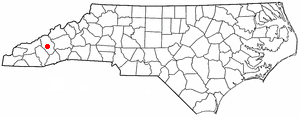 Location of Waynesville, North Carolina