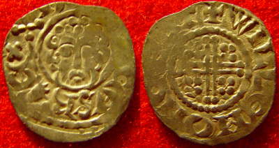 A short-cross penny of  struck at  