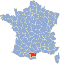 Location of  Aude in France