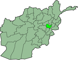 Map showing Kabul province in Afghanistan