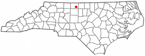 Location of Reidsville, North Carolina