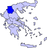 Map showing West Macedonia periphery in Greece