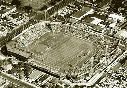 Honolulu Stadium, demolished in 1976, remains a landmark memorialized today as the Old Honolulu Stadium Park.