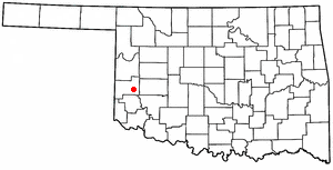 Location of Carter, Oklahoma