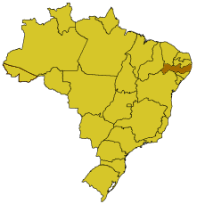 Map of Brazil highlighting the state