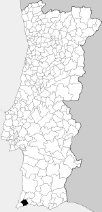 Location of Lagos' municipality in mainland Portugal