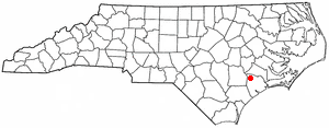 Location of Richlands, North Carolina