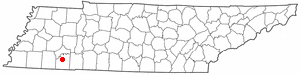 Location of Bethel Springs, Tennessee
