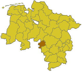 Map of Lower Saxony highlighting the district Schaumburg