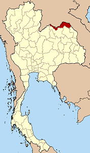 Map of Thailand highlighting Nong Khai Province