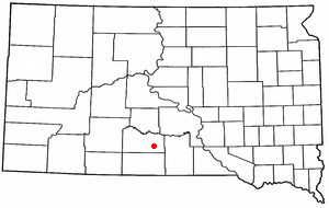 Location of Wood, South Dakota