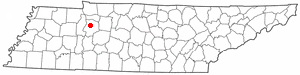 Location of Waverly, Tennessee