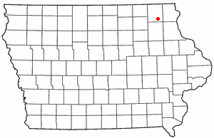 Location of Ossian, Iowa