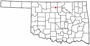 Location of Hunter, Oklahoma