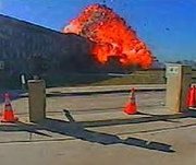 Security Camera image of the moment that  hit the Pentagon