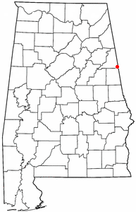 Location of Ranburne, Alabama