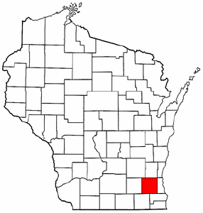 Image:Map of Wisconsin highlighting Waukesha County.png
