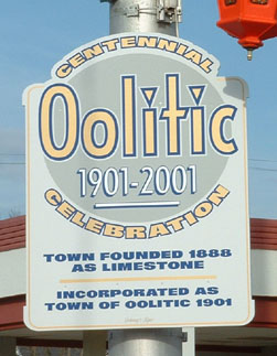 Oolitic Welcome Sign