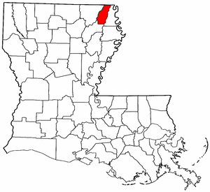 Map of Louisiana highlighting West Carroll Parish