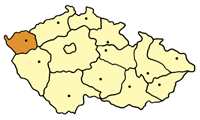 Map of the Czech Republic highlighting the Carlsbad region