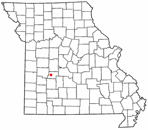 Location of Wheatland, Missouri