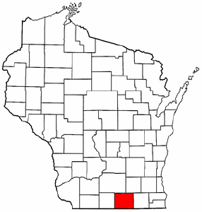 Image:Map of Wisconsin highlighting Rock County.png