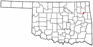 Location of Ballou, Oklahoma