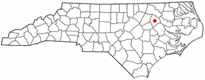 Location of Princeville, North Carolina