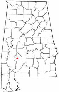 Location of Yellow Bluff, Alabama