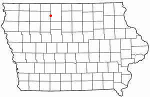 Location of Whittemore, Iowa