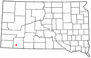 Location of Oglala, South Dakota