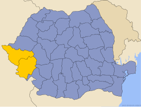 Map of  with Romanian Banat highlighted