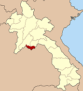 Map of Laos highlighting the prefecture