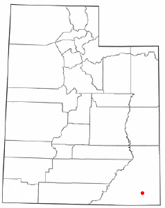 Location of Bluff, Utah