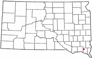 Location of Wakonda, South Dakota