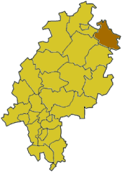 Map of Hesse highlighting the district Werra-Meiner