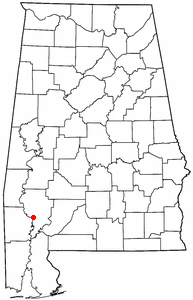 Location of Jackson, Alabama