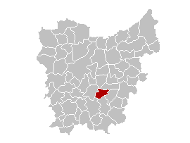 Sint-Lievens-Houtem's location on the map representing the province of East Flanders