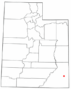 Location of Blanding, Utah