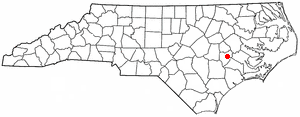 Location of Kinston, North Carolina