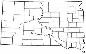 Location of Belvidere, South Dakota