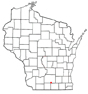 Location of Brooklyn, Wisconsin