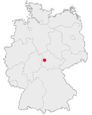 Map of Germany showing Eisenach