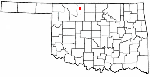 Location of Cherokee, Oklahoma